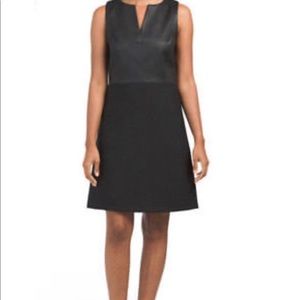 Theory black leather dress